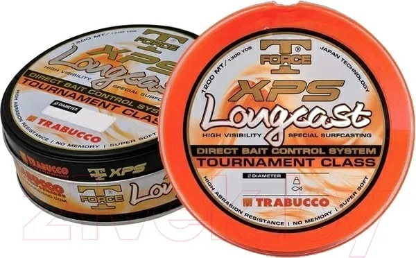 Леска Trabucco T-Force XPS Long Cast Fluo  1200м 6,95кг 0,221мм (Оранжевая) 1