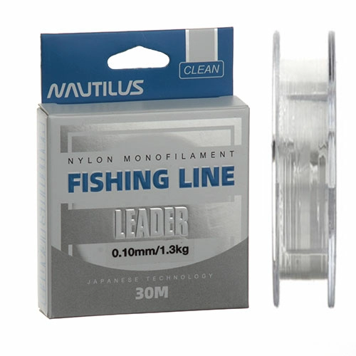 Поводочная леска Nautilus Leader  30м 1,3 кг0,10мм (Прозрачная)