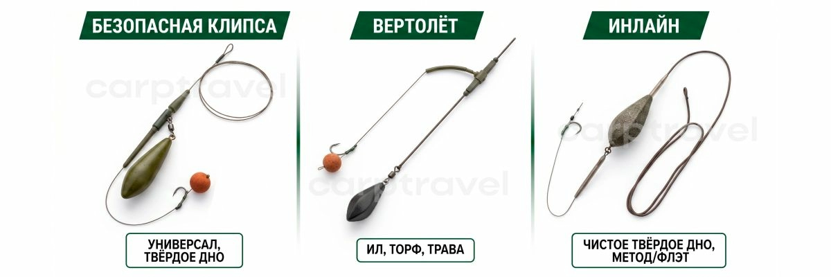 Какой карповый монтаж выбрать под условия водоёма Какой карповый монтаж выбрать под условия водоёма