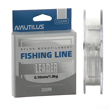 Поводочная леска Nautilus Leader  30м 1,6кг/0,12мм (Прозрачная) 