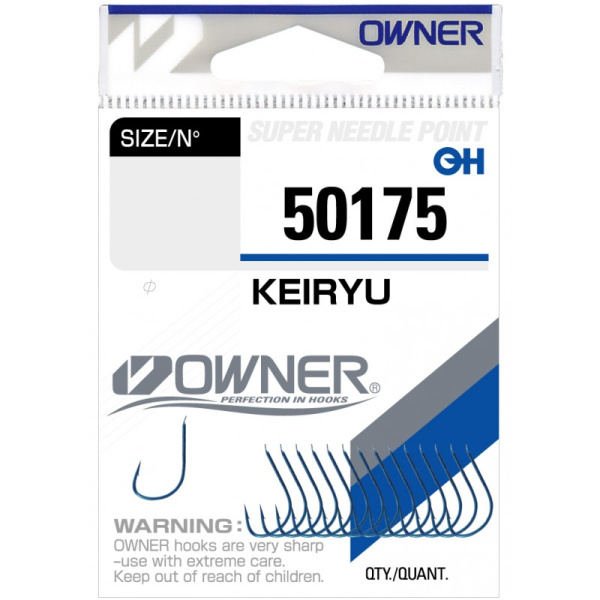 Крючки с лопаткой Owner Keiryu blue Size 10