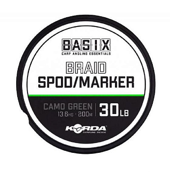 Плетеный шнур для спода и маркера Korda Spod Marker Basix Braid  200м 30lb/0,16мм (Камуфляжная) 
