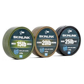 Повод. мат. в оболочке Nash Skinlink  Semi Stiff  10м 15lb/ (Gravel Brown) 