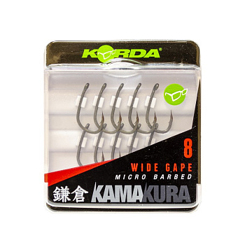 Крючки Korda Kamakura Wide Gape  Size 8 Никель с бородкой