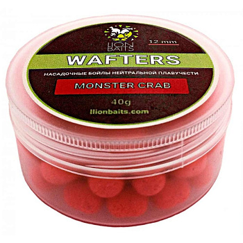 Бойлы нейтральные Lion Baits Wafters  Monster crab 12мм 9шт. 40 г (Монстр краб) 