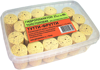Прикормка на толстолобика в контейнере Технопланктон Tutti-frutti  840г 21шт. (Тутти-фрутти) 