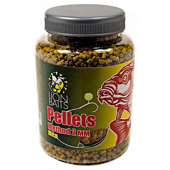 Пеллетс Lion Baits Method pellets Honey  2мм 300 г (Мёд)   Желтый