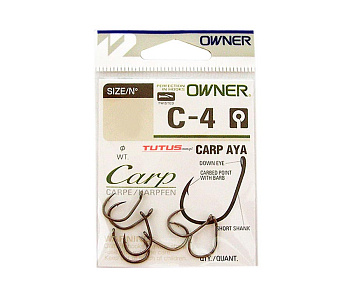 Крючки с колечком Owner Carp Aya BC Size 8 Black Chrome 