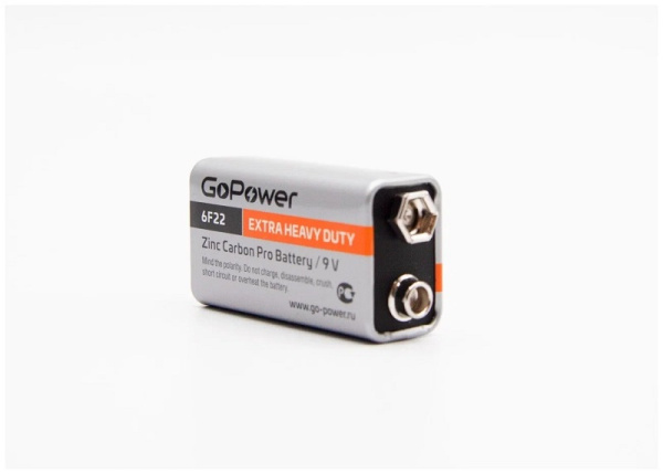 Элемент питания GoPower Крона 6F22 S12