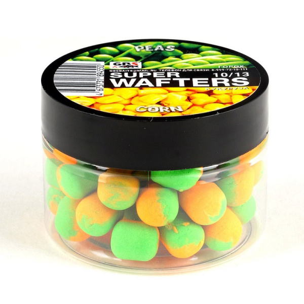 Бойлы нейтральные GBS Baits wafters  Peas Corn 10x13мм  67 г (Горох Кукуруза) 41