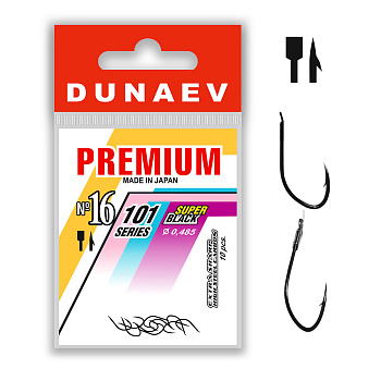 Крючки с лопаткой Dunaev Premium 101 Size 16 Черный никель 