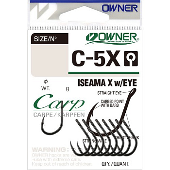 Крючки с колечком Owner Carp Iseama X Size 12 Никель 