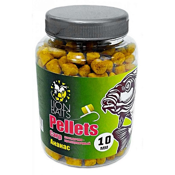 Пеллетс Lion Baits Carp pellets Pineapple  10мм 300 г (Ананас)   Желтый