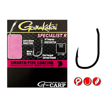 Крючки Gamakatsu  G-Carp Specialist R Size 6  