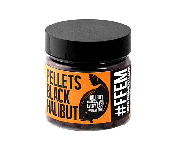 Пеллетс FFEM Baits насадочный Pellets  Black Halibut 8мм 100 г (Чёрный палтус) Просверленный  