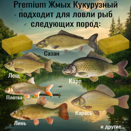 Прикормка Carpomaniya Жмых кукурузный 10куб. Premium 450 г (Mix) 6