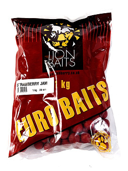 Бойлы тонущие Lion Baits  Euro Baits Strawberry Jam 24мм 1 кг (Клубничный джем) 