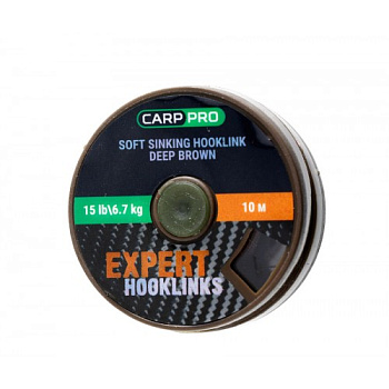 Повод. мат. без оболочки Carp Pro Soft Sinking Hooklink  10м 15lb/ (Deep Brown) 