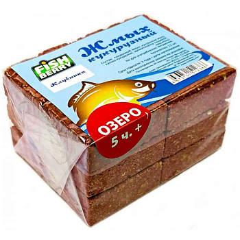 Прикормка Fishberry Карп/карась Жмых кукурузный макуха 312 г (Клубника Озеро 5часов+) 