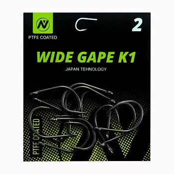 Крючки карповые VN Tackle Wide Gape K1 Size 2 Тефлон 