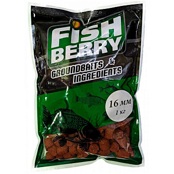 Пеллетс Fishberry медленнорастворимый Halibut 16мм 1 кг (Палтус)   Бордовый