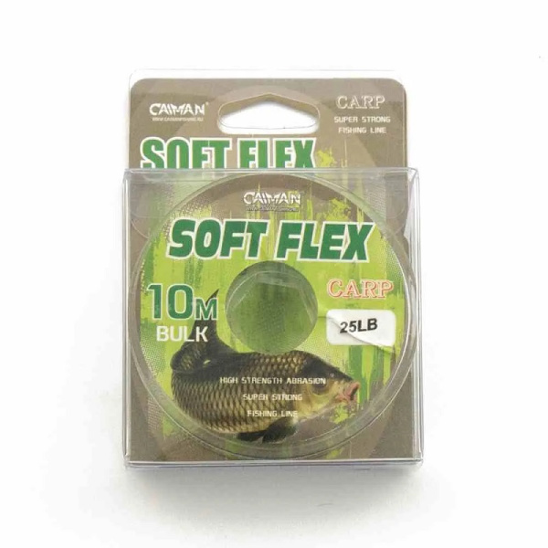 Повод. мат. без оболочки Caiman Soft Flex  10м 20l  (Dark Green)