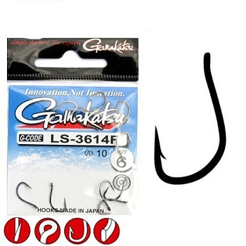 Крючки с колечком Gamakatsu LS-3614F N/L Size 10  