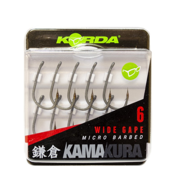 Крючки Korda Kamakura Wide Gape  Size 6 Никель с бородкой