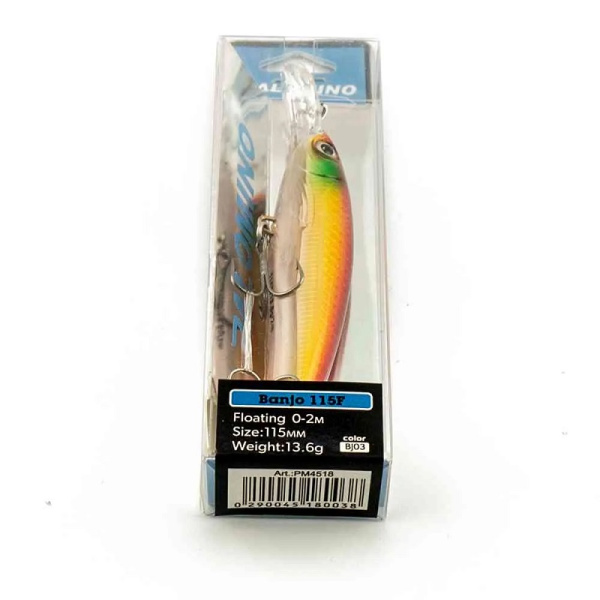 Воблер Palomino Banjo F 115мм 13,6 г color 003 заглубление 0-2 м 3