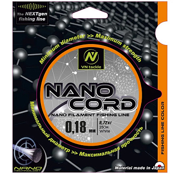 Плетеный шнур VN Tackle NanoCord Line  250м 9,72кг/0,18мм (Orange) 