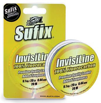 Леска поводковая флюрокарбоновая Sufix Invisiline  20м 1,8кг/0,19мм (Прозрачный) 