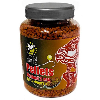 Пеллетс Lion Baits Method pellets Tutti Frutti 2мм 300 г (Тутти-фрутти)   Оранжевый