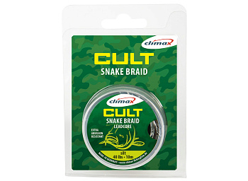 Ледкор без сердечника Climax Cult SnakeBraid NEW2018 40lb 10м Weed (Зеленый)