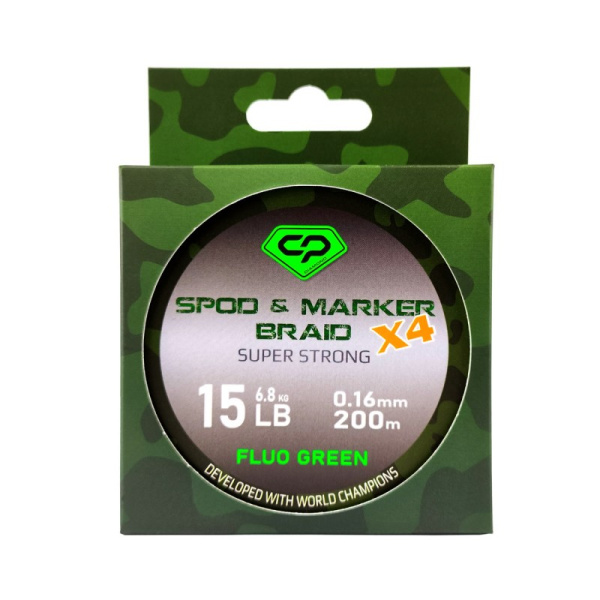Плетеный шнур для спода и маркера Carp Pro Diamond  200м 15lb 0,16мм (флюоресцентный зеленый)