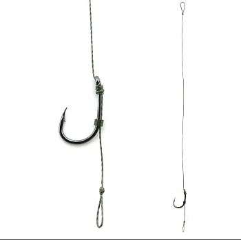 Поводок карповый с волосяной оснасткой Carp Hunter Wide Gape Size 4   Мягкий  17см