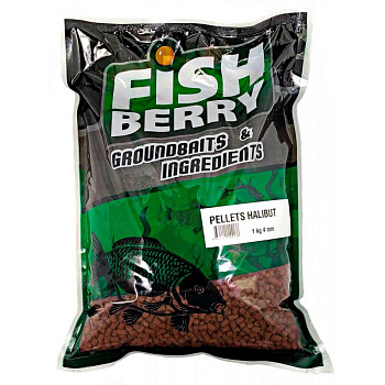 Пеллетс Fishberry медленнорастворимый Halibut 4мм 1 кг (Палтус)   Бордовый