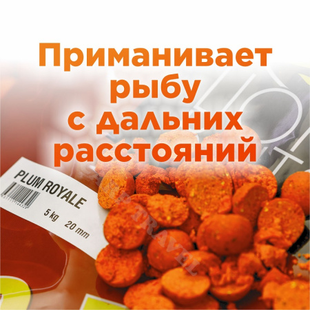 Бойлы тонущие Lion Baits  Euro Baits Plum Royale 20мм 5 кг (Королевская слива) 3