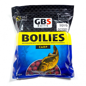 Бойлы тонущие GBS Baits Прикормочные Squid Octopus 20мм 3 кг (Кальмар Осьминог) 