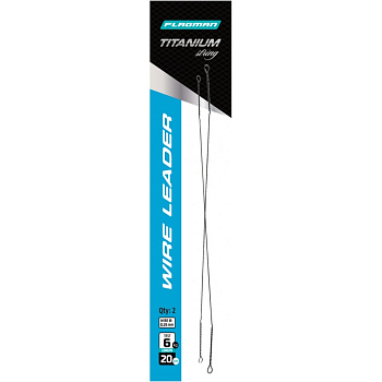 Поводок скрутка F-fishing Wire Leader Titan 20 см / 0,25мм 6 кг  2шт