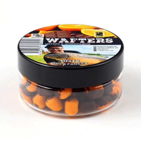 Бойлы нейтральные GBS&Fadeev wafters  Citrus-Chocolate 10x12мм  50 г (Цитрус-Шоколад+Ликвид) 1