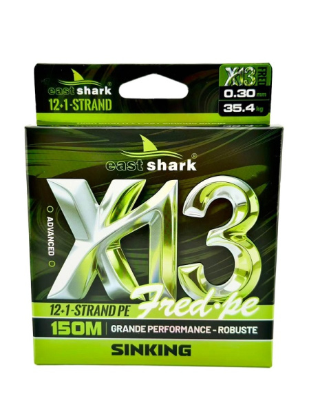 Плетеный шнур EastShark SINKING  150м 13,4 кг 0,12мм (Зеленый) 2