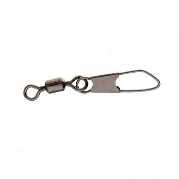 Застежка фидерная с вертлюгом F-fishing Rolling Swivel Snap Black S, 7шт