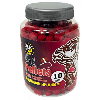 Пеллетс Lion Baits Carp pellets Strawberry Jam 10мм 300 г (Клубничный джем)   Красный