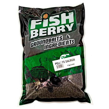 Пеллетс Fishberry медленнорастворимый Salmon  4мм 1 кг (Лосось)   Темный