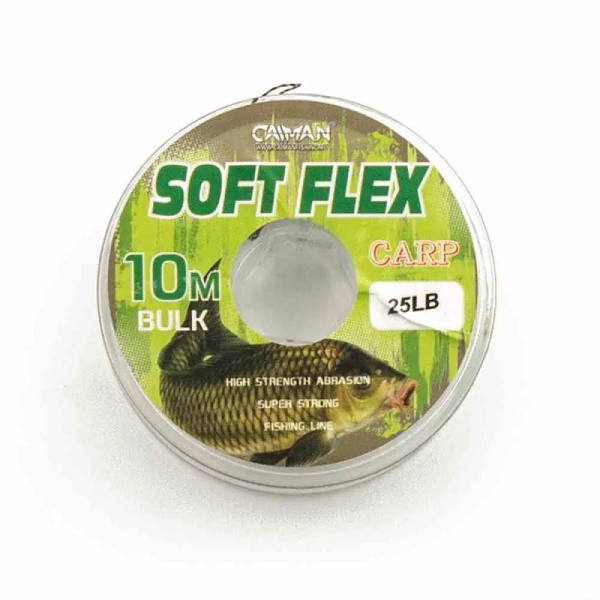 Повод. мат. без оболочки Caiman Soft Flex  10м 20l  (Dark Green) 1
