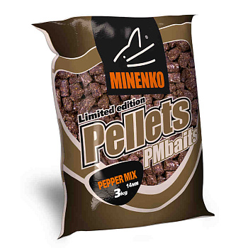 Пеллетс Minenko PMbaits PepperMix 14мм 3 кг (Смесь Перцев)   Коричневый