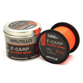 Леска Nautilus F-Carp fluoro mono  1200м /0,302 мм (Orange) 