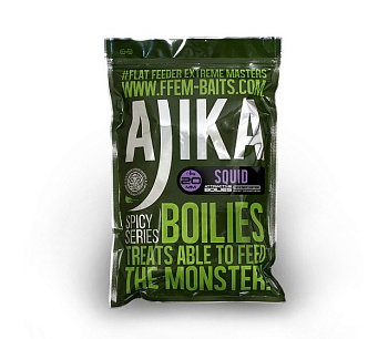 Бойлы тонущие FFEM Baits Ajika Boilies Squid 20мм 1 кг (Кальмар-специи) 
