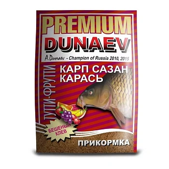 Прикормка фидерная Dunaev Premium Carp-Sazan Tutti-Frutti 1 кг (Карп-Сазан Тутти-фрутти) 