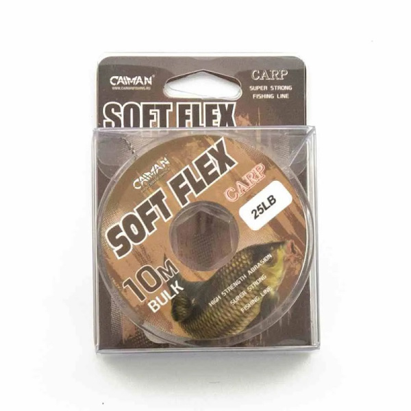 Повод. мат. без оболочки Caiman Soft Flex  10м 20lb (Brown )